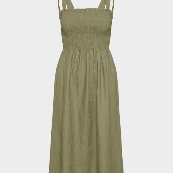 Aritzia Wilfred Golden Hour Linen Dress in Sundried olive - XS - Picture 4 of 12